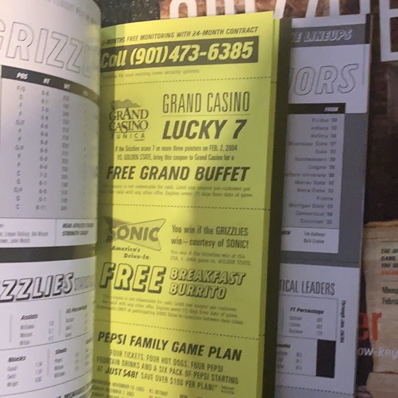 🏀 Seven Memphis Grizzlies Early 2000’s Game Booklets Vintage + Rare 🏀 - Picture 9 of 9